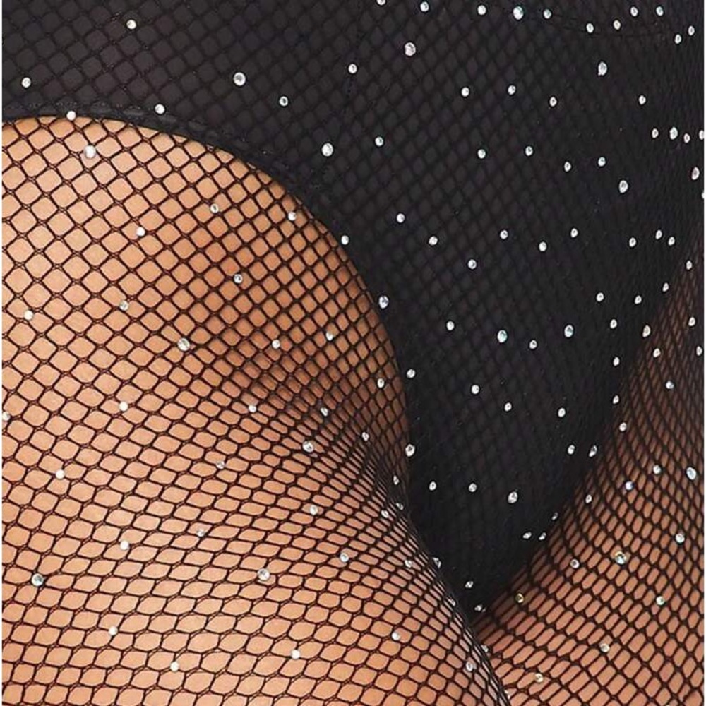 RHINESTONE DECOR FISHNET TIGHTS - Picture 3 of 6